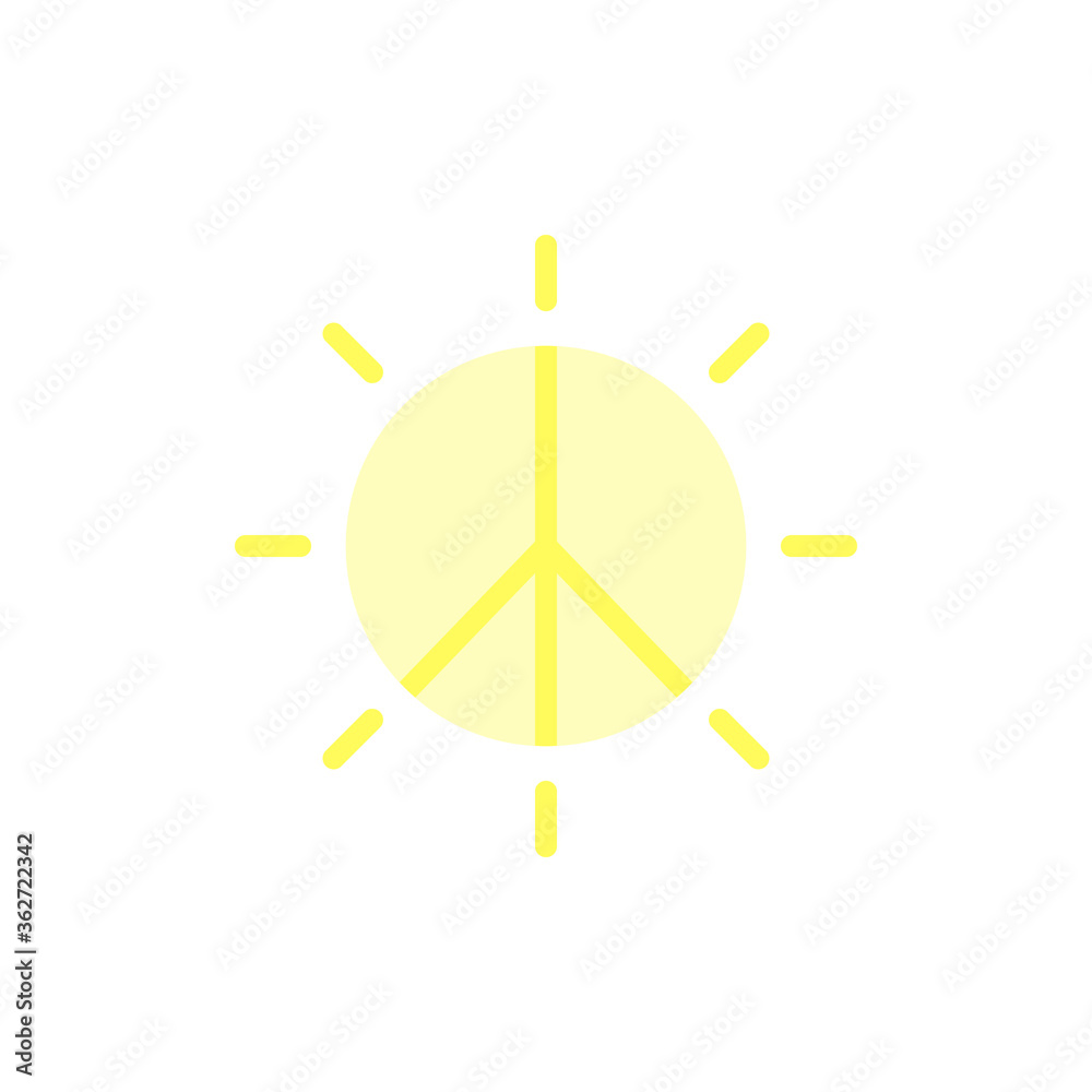Sun, peace icon. Simple color vector elements of flower children icons for ui and ux, website or mobile application