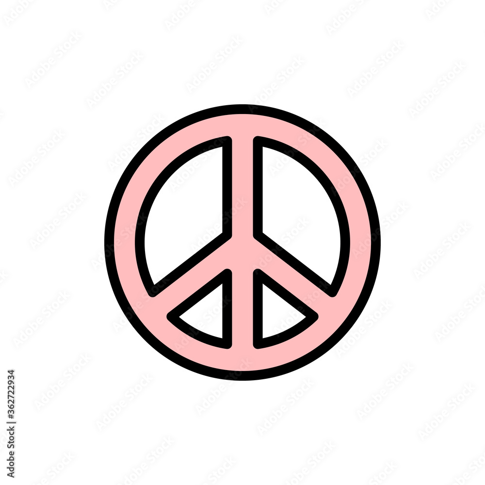 Fototapeta Sign, peace icon. Simple color with outline vector elements of flower children icons for ui and ux, website or mobile application