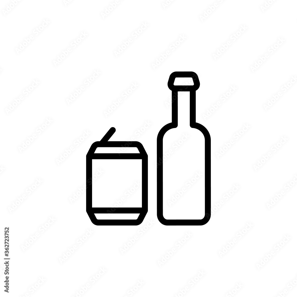 Beer can, beer bottle icon. Simple line, outline vector elements of international beer day icons for ui and ux, website or mobile application Beer can, beer bottle icon. Simple line, outline vector elements of international beer day icons for ui and ux, website or mobile application
