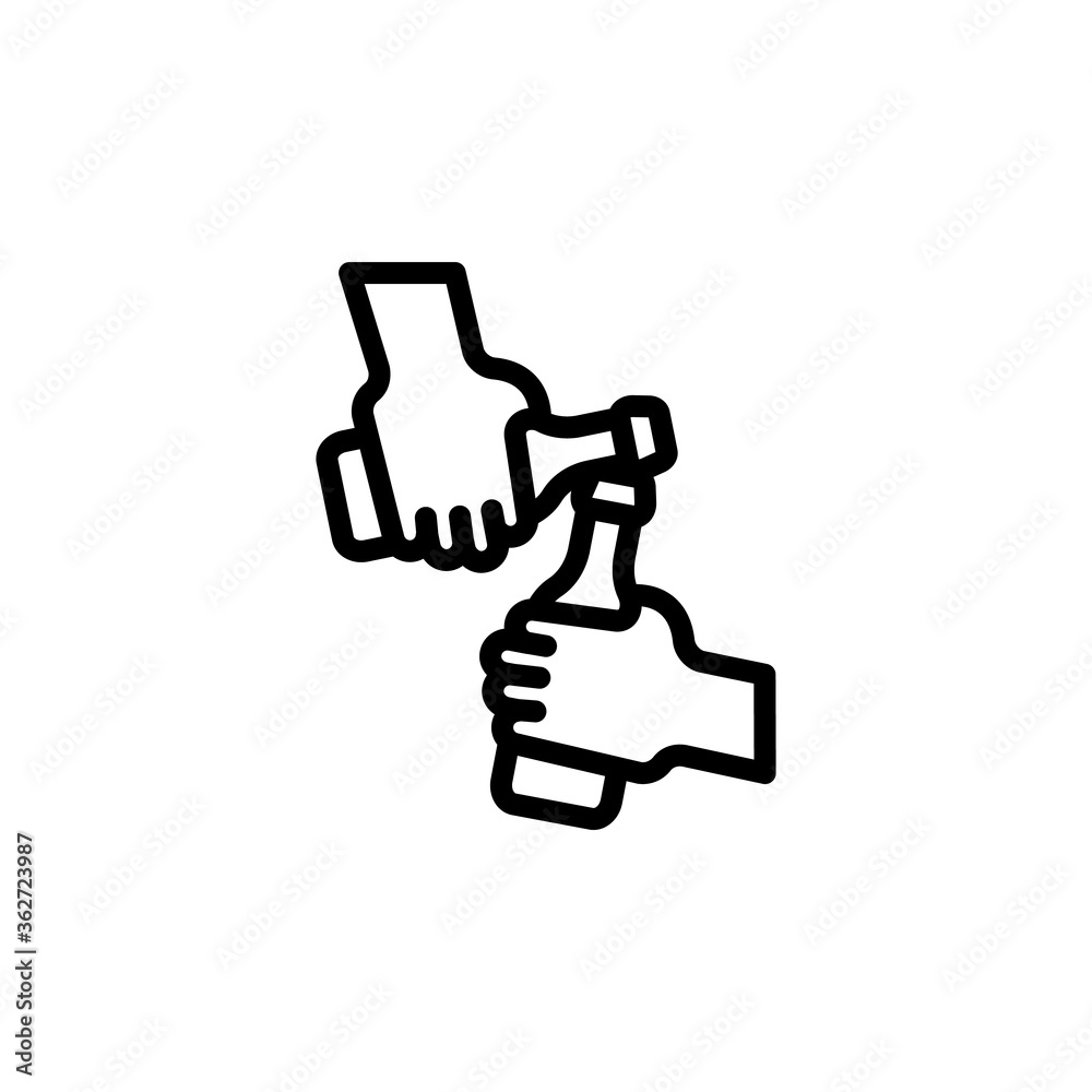 Toast, beer icon. Simple line, outline vector elements of international beer day icons for ui and ux, website or mobile application Toast, beer icon. Simple line, outline vector elements of international beer day icons for ui and ux, website or mobile application