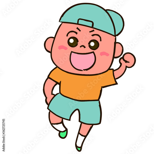 笑顔でジャンプする男の子②
