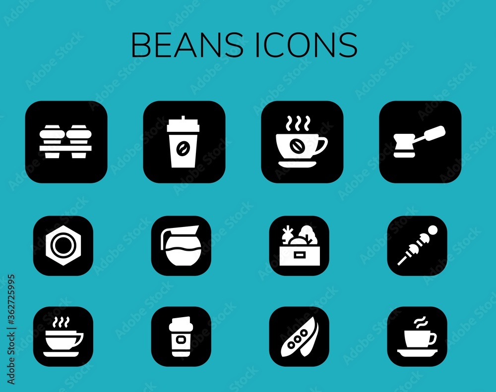 Modern Simple Set of beans Vector filled Icons