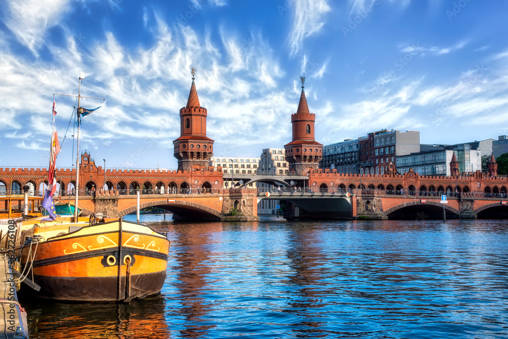 Oberbaumbrücke between Kreuzberg and Friedrichshain, Berlin, Germany