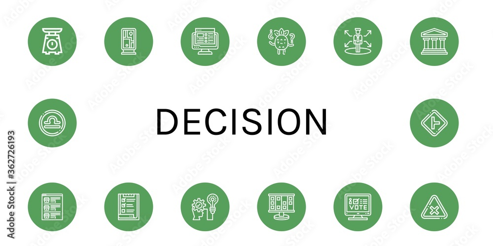 decision icon set decision icon set