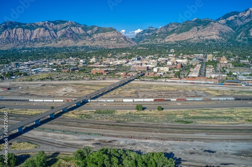 Aerial View of Ogden, Utah during Summer