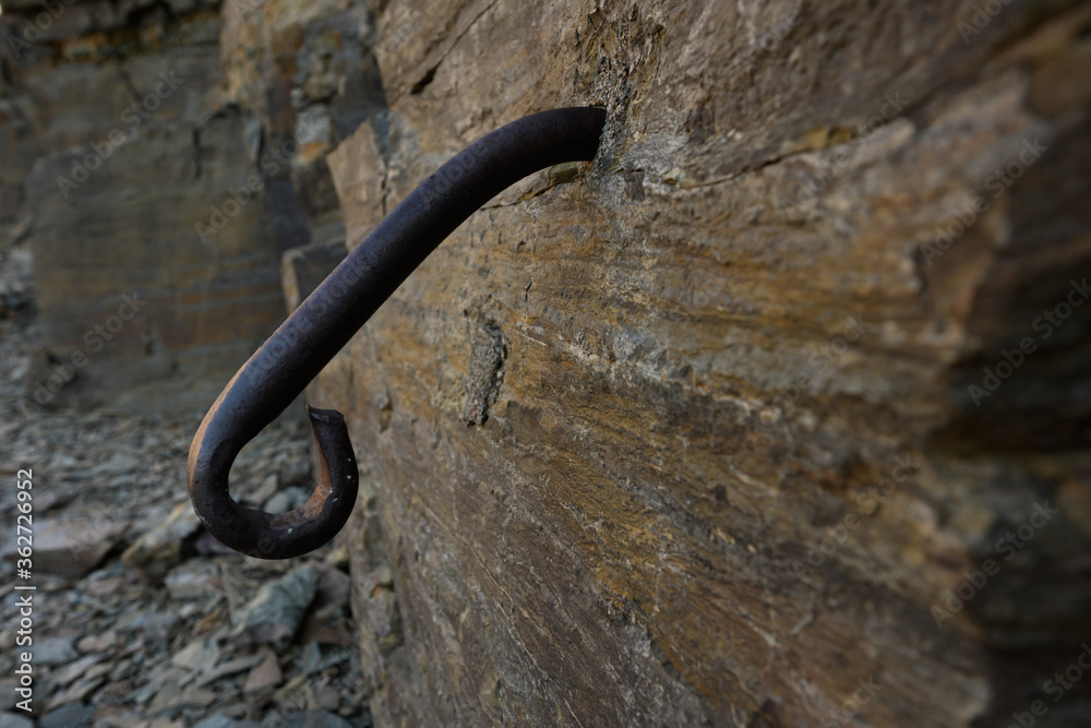 Iron Loop In Rock Wall