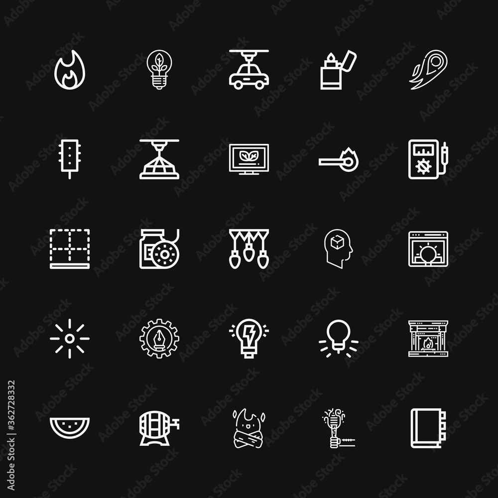 Editable 25 light icons for web and mobile Editable 25 light icons for web and mobile