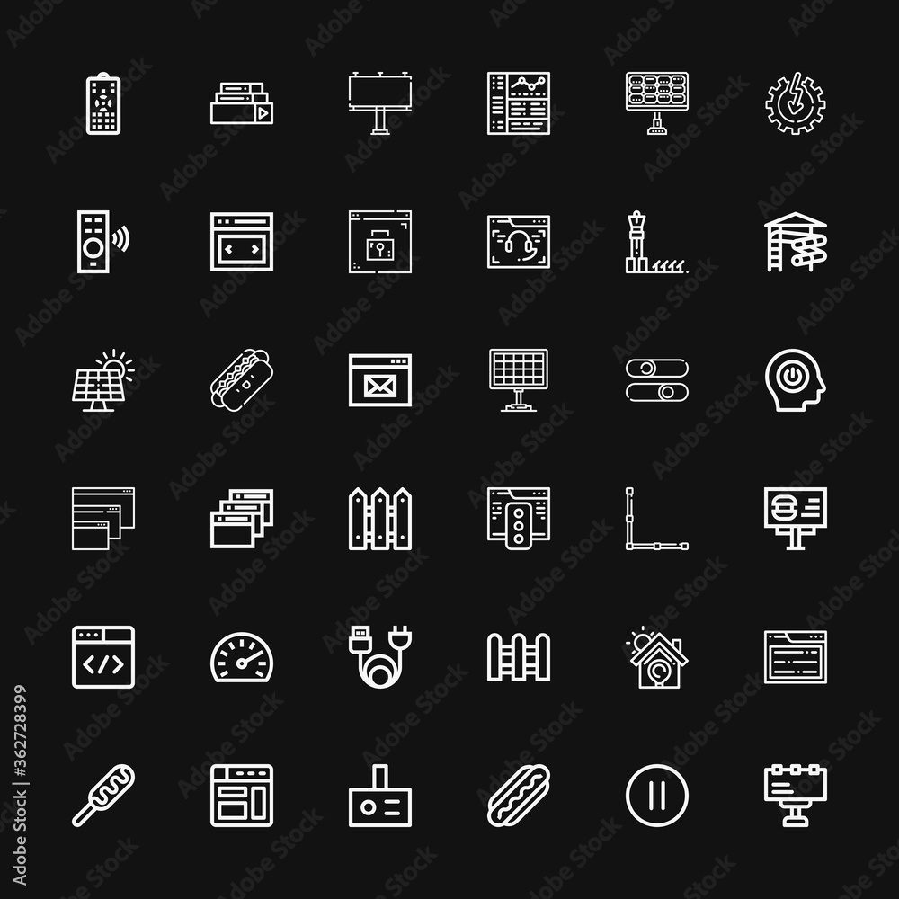 Editable 36 panel icons for web and mobile