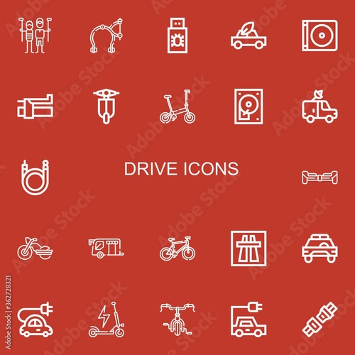 Editable 22 drive icons for web and mobile