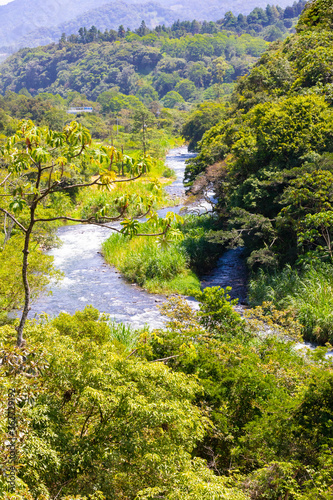 Costa Rica Sucio river in a stretch of tropical jungle