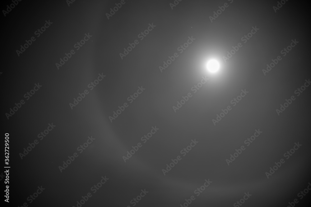 halo phenomenon around the full moon in the dark sky halo phenomenon around the full moon in the dark sky