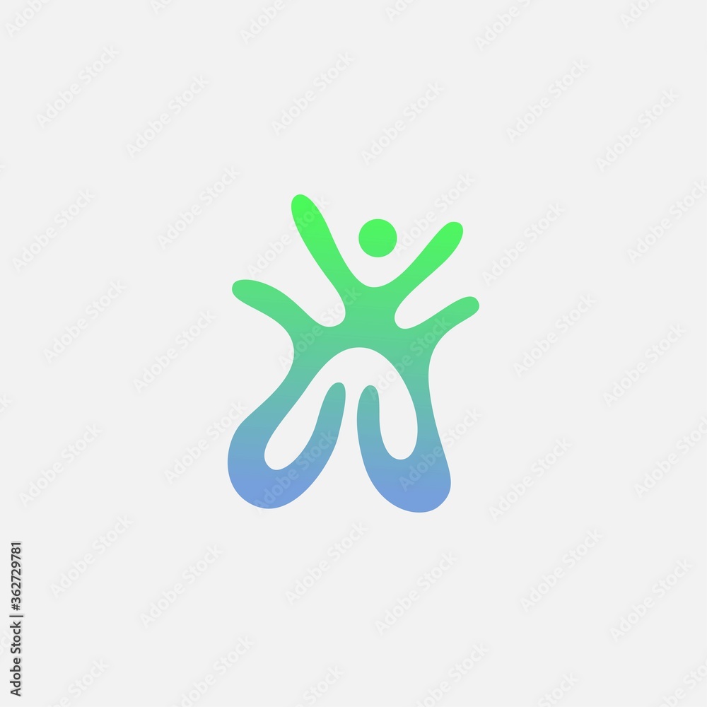 Abstract nature people logo icon design vector template. Nature logo gradient vector illustration. Abstract nature people logo icon design vector template. Nature logo gradient vector illustration.