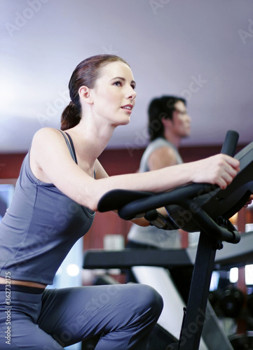 Woman exercising in a gym