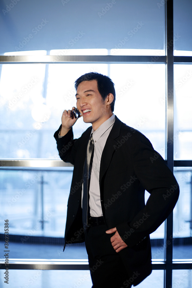 Businessman talking on the hand phone