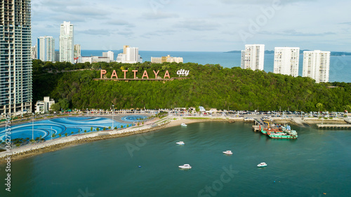 Aerial view of Pattaya , Thailand .