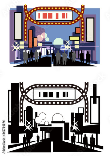 夜の繁華街