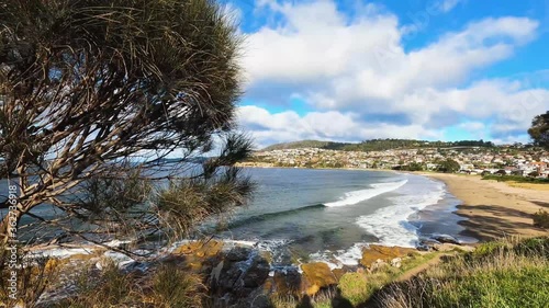 beautiful Tasmanian seaside landscape in Blackmans Bay in winter photo