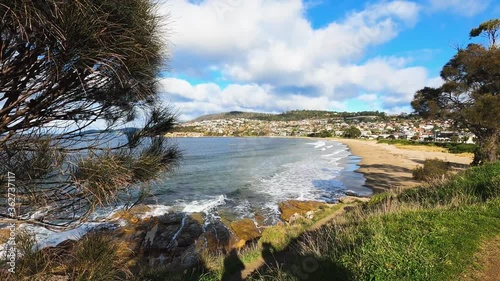 beautiful Tasmanian seaside landscape in Blackmans Bay in winter photo