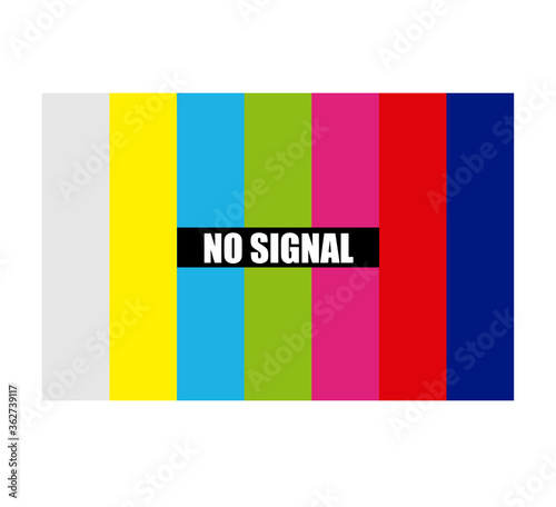 no signal TV test pattern background. rgb static screen sign. flat style.