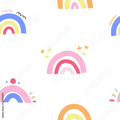 Colorful abstract rainbows vector pattern design