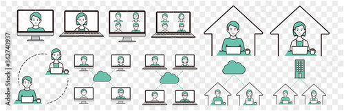 remote work at home icon