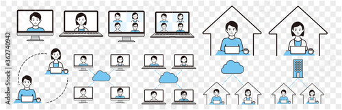 remote work at home icon