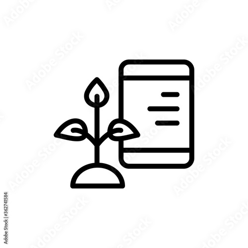 Application, smartphone, plant icon. Simple line, outline vector elements of automated farming icons for ui and ux, website or mobile application