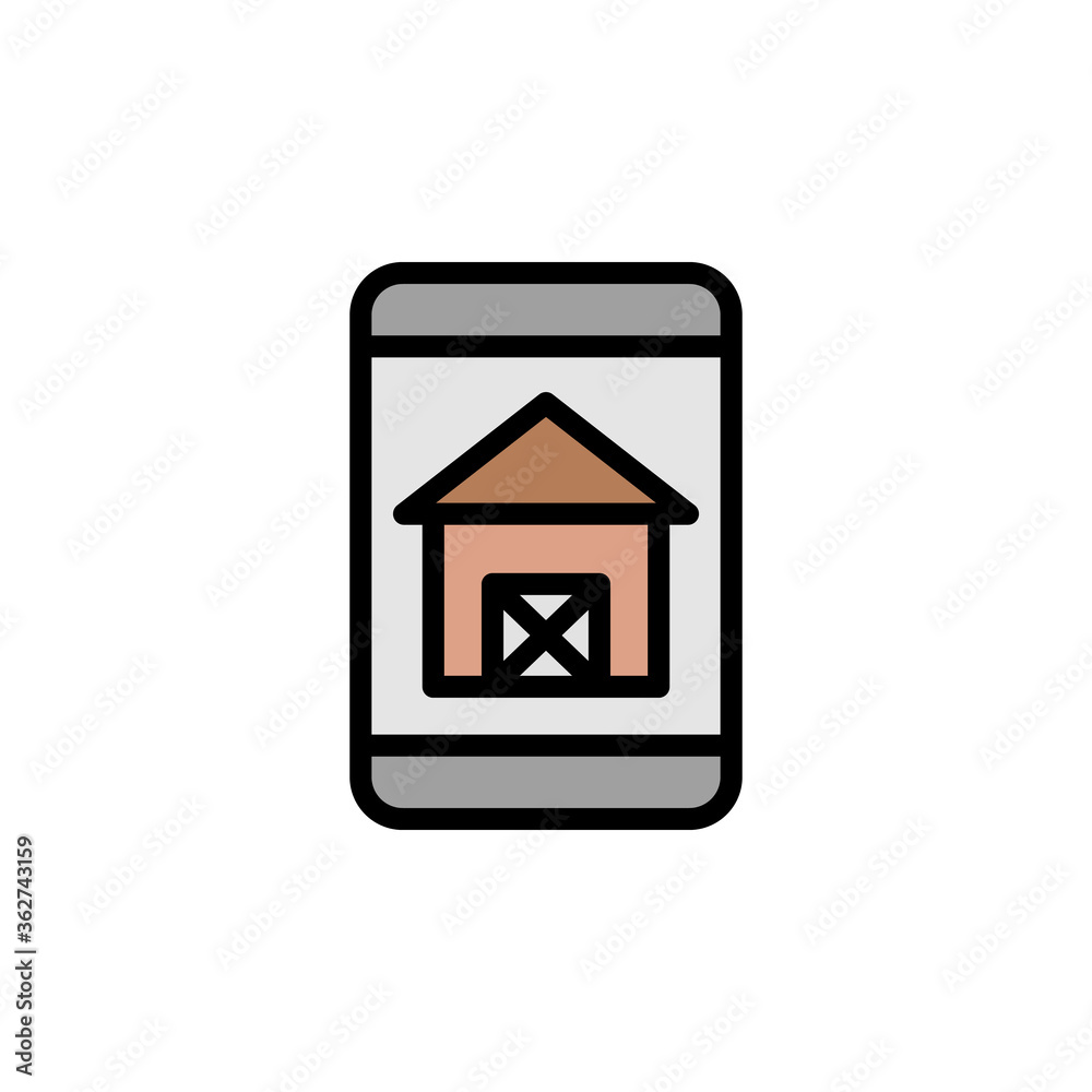 Mobile, farm, control icon. Simple color with outline vector elements of automated farming icons for ui and ux, website or mobile application Mobile, farm, control icon. Simple color with outline vector elements of automated farming icons for ui and ux, website or mobile application