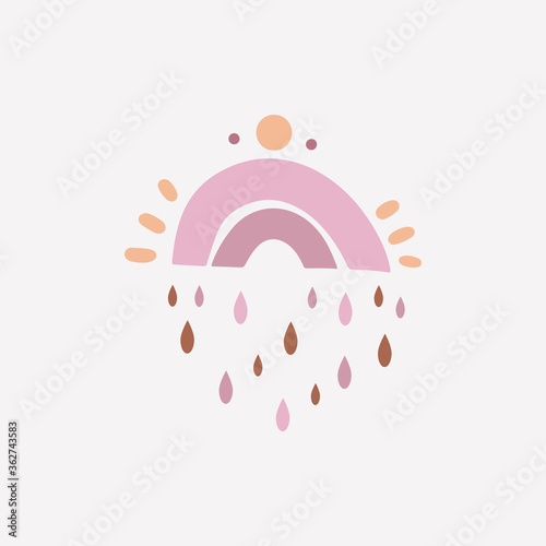Abstract rainbow vector illustration background in scandinavian style 