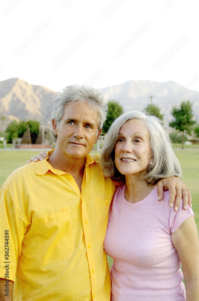 Old couple posing for the camera