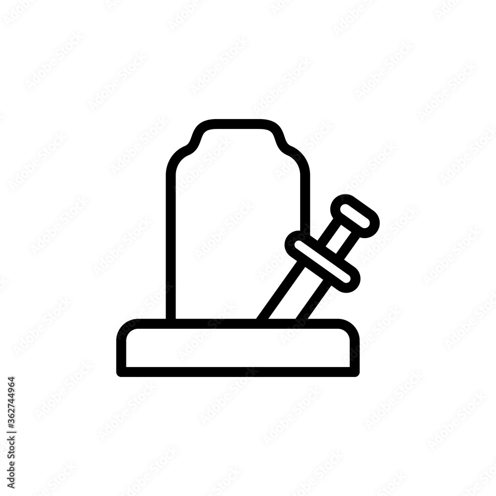 Game over, grave icon. Simple line, outline vector elements of video game icons for ui and ux, website or mobile application Game over, grave icon. Simple line, outline vector elements of video game icons for ui and ux, website or mobile application