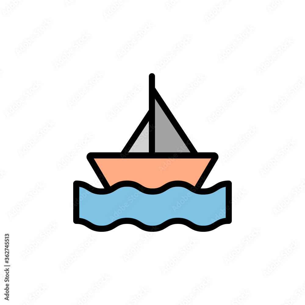 Boat, sea, summer icon. Simple color with outline vector elements of vacation icons for ui and ux, website or mobile application Boat, sea, summer icon. Simple color with outline vector elements of vacation icons for ui and ux, website or mobile application