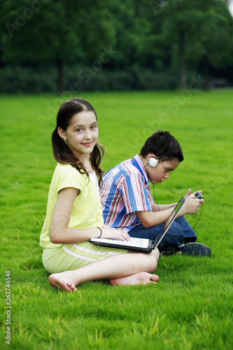 Children with gadgets