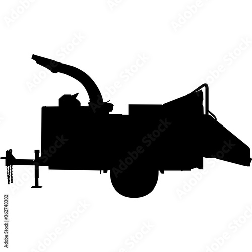 Wood Chipper Silhouette Vector photo