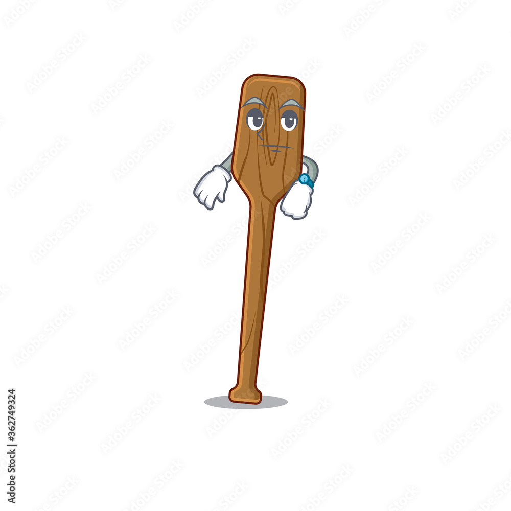Mascot design style of oars with waiting gesture Mascot design style of oars with waiting gesture
