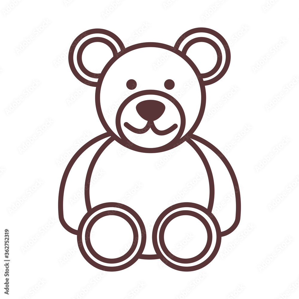 baby teddy bear toy, object newborn template line design icon baby teddy bear toy, object newborn template line design icon