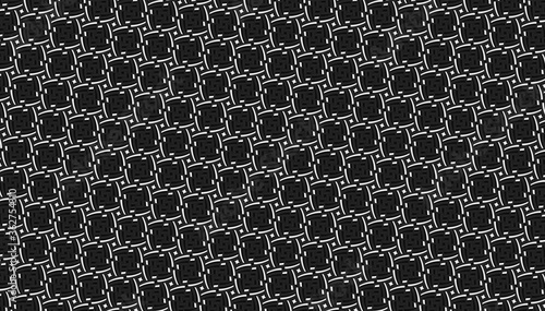 Black and white color geometric rhombus squares pattern. Simple tile seamless background. Optical illusion of textile texture. Repetitive backdrop. Modern decoration for website banner, poster, story.