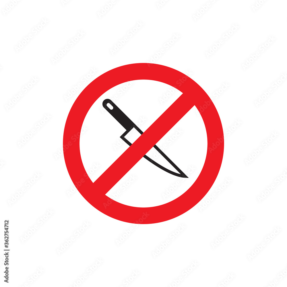 Prohibited knife vector symbol isolated on white background Prohibited knife vector symbol isolated on white background