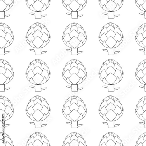 Artichoke hand drawn contour background