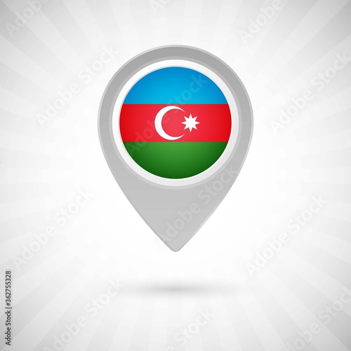 Free Download Shiny map pin with flag of Azerbaijan country. Abstract map marker with flag over classic background - GFXLoad