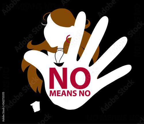 No means no, sexual harassment prevention, social issue poster