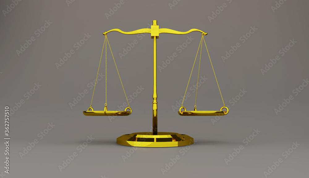 Scales of justice Law scales 3D render Scales of justice Law scales 3D render