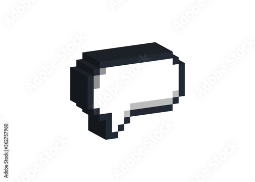 Texting quote boxes. Quote box frame.  Bubble blog quotes symbols. Pixel art 3D icon.