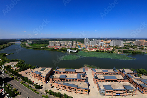 Fototapeta Naklejka Na Ścianę i Meble -  waterfront city architectural scenery, China