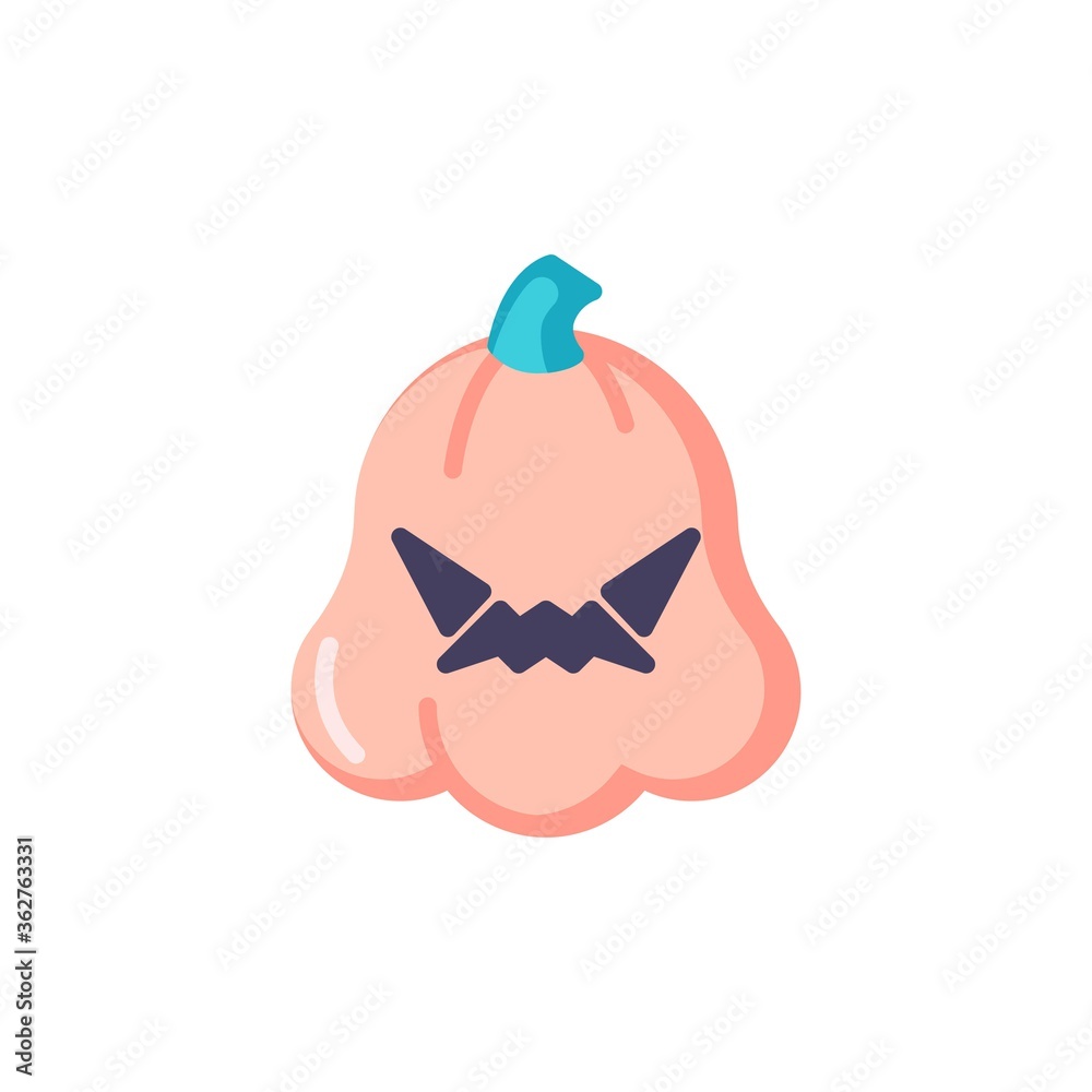 Angry pumpkin face flat icon, vector sign, Halloween pumpkin smiley colorful pictogram isolated on white. Symbol, logo illustration. Flat style design Angry pumpkin face flat icon, vector sign, Halloween pumpkin smiley colorful pictogram isolated on white. Symbol, logo illustration. Flat style design