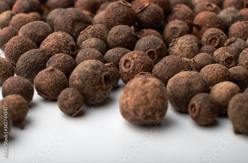 black pepper peas close up on a white background