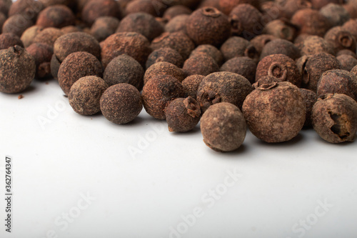 black pepper peas close up on a white background