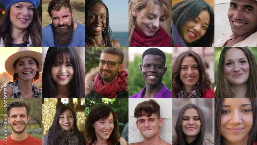 multiscreen of smiling happy people different race.Youth,happiness multiscreen of smiling happy people different race.Youth,happiness