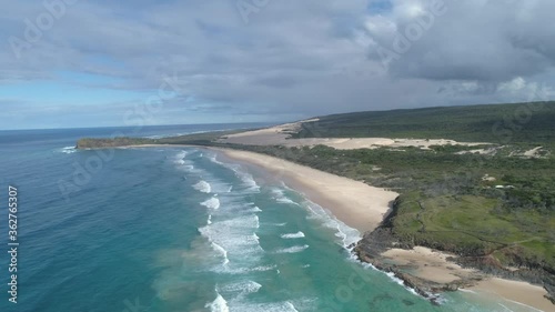 Aerial drone shot of Indian Head On Fraser Island photo