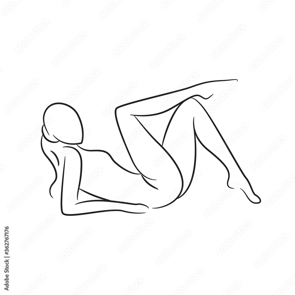 hand drawn sketch line beauty woman body, fashion model on white background hand drawn sketch line beauty woman body, fashion model on white background
